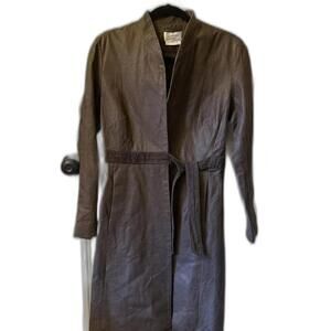 Stylish Genuine Leather Long Coat